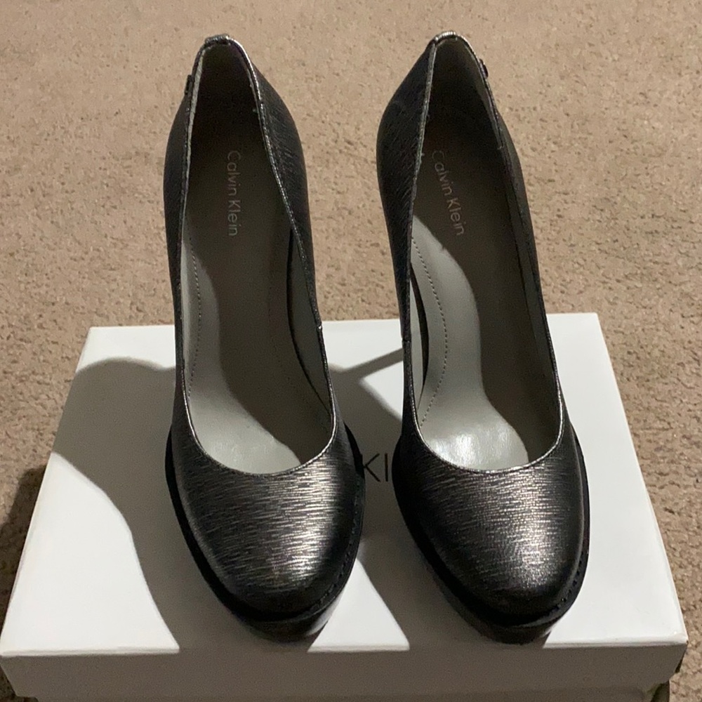 Calvin Klein Dria Platform Stiletto Heels Gunmetal
